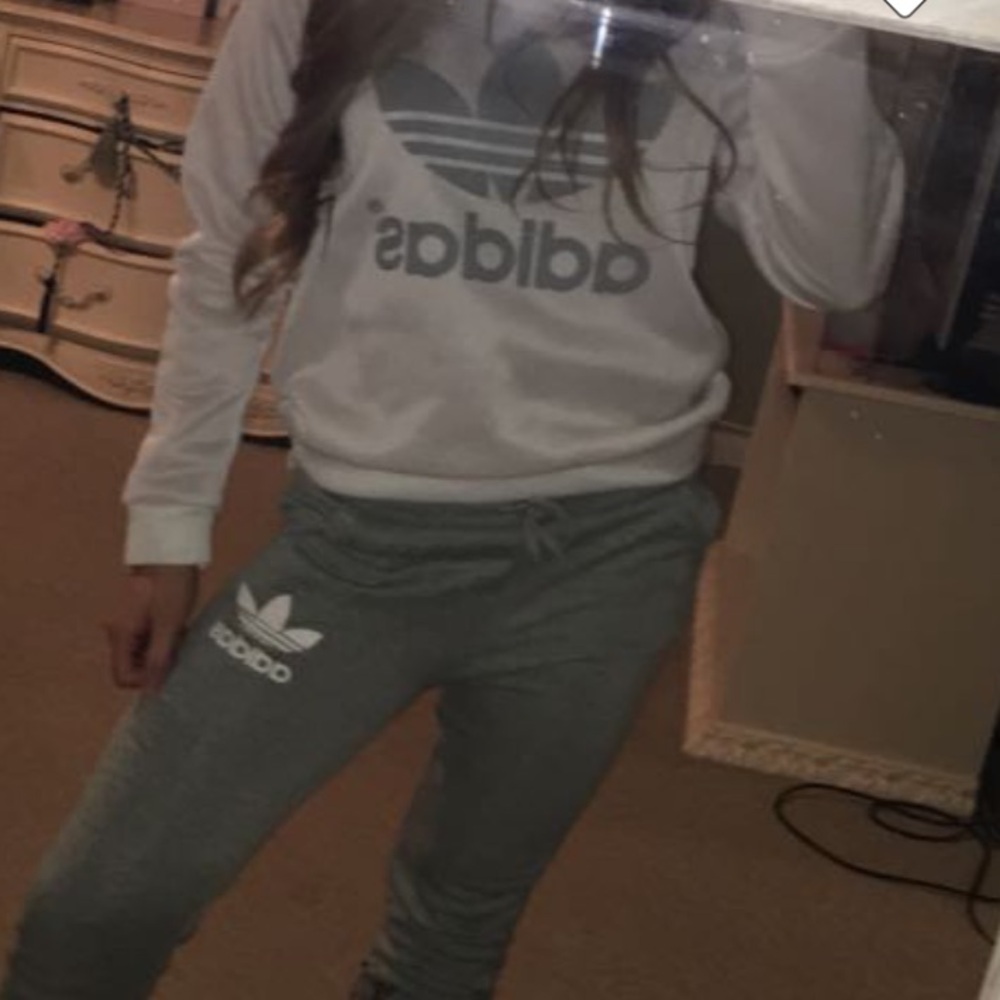 Adidas Grey Joggers Size L (fit like a S/M)